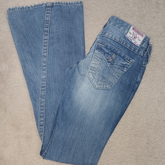 True Religion Lace-Up Cassidy Jean sz 26 x 35 long length Extrawide Leg Opening - Picture 5 of 12